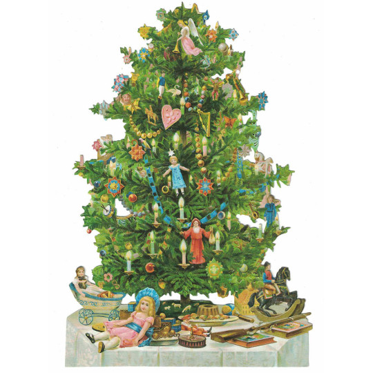 Large Christmas Tree with Toys Scrap ~ Germany
